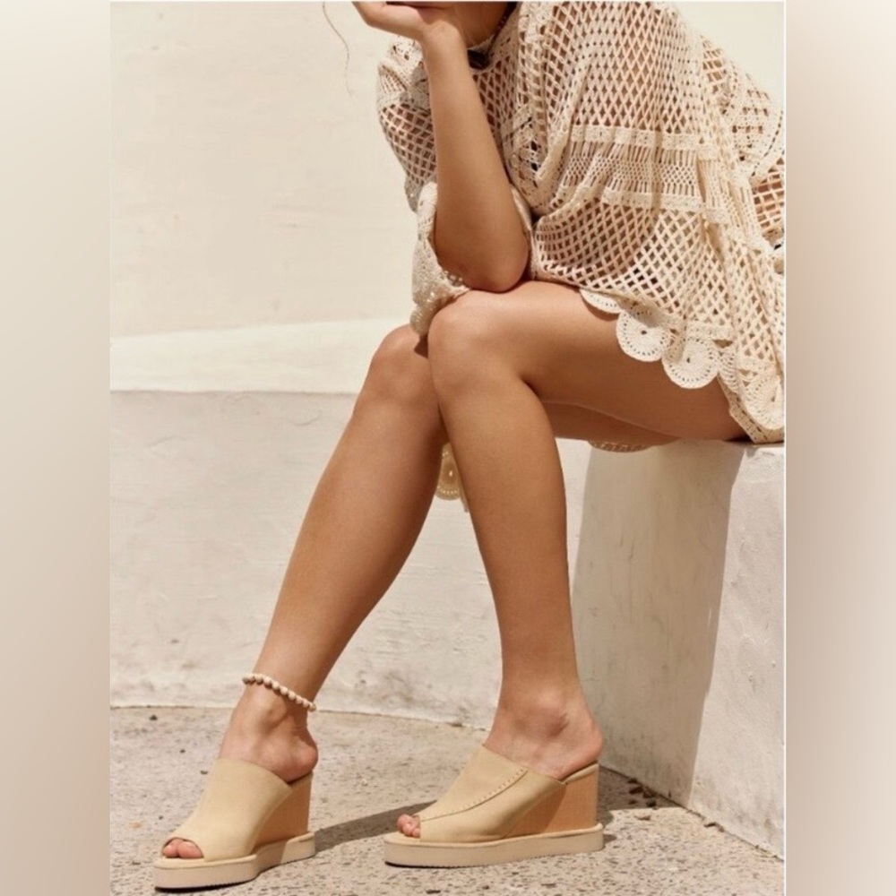 Free People Running in Wedges in Cafe
or Beige with Wood Heel, Size 7.5 - Picture 6 of 6